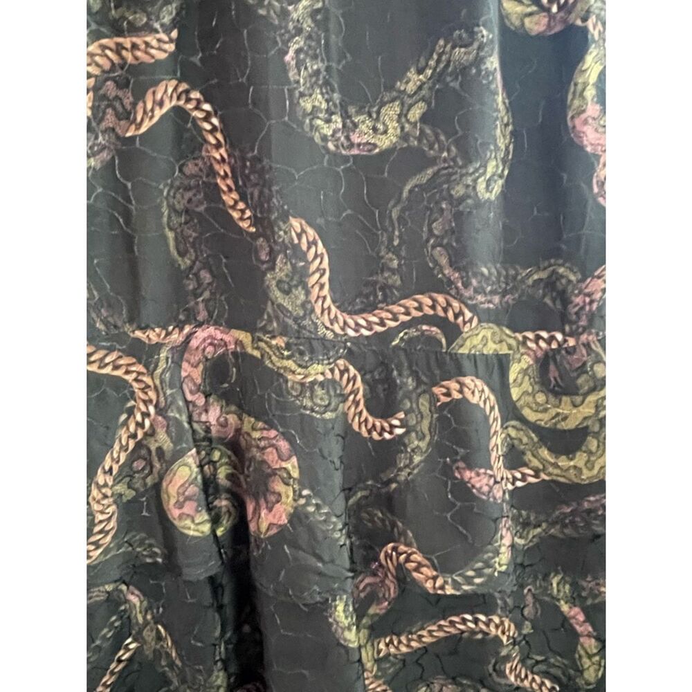 AllSaints Delana Tempest Wrap Slip Dress in deep green with snake- print - Picture 11 of 12